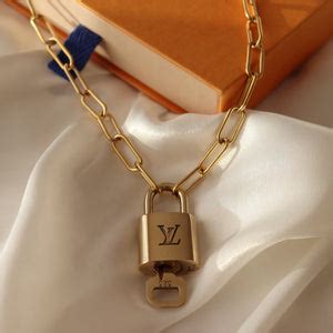 louis vuitton gold lock and key necklace